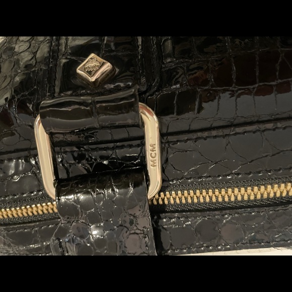 MCM Jacquard Black & White croc & snake skin bag. - Picture 8 of 15